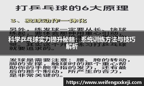 科学乒乓球实力提升秘籍：系统训练方法与技巧解析